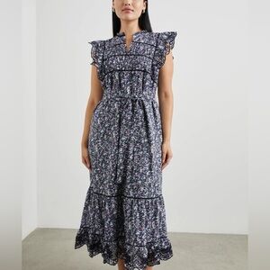 Rails Sophie Maxi Dress | Size M | Navy Floral | Lace Trim | Worn Once
